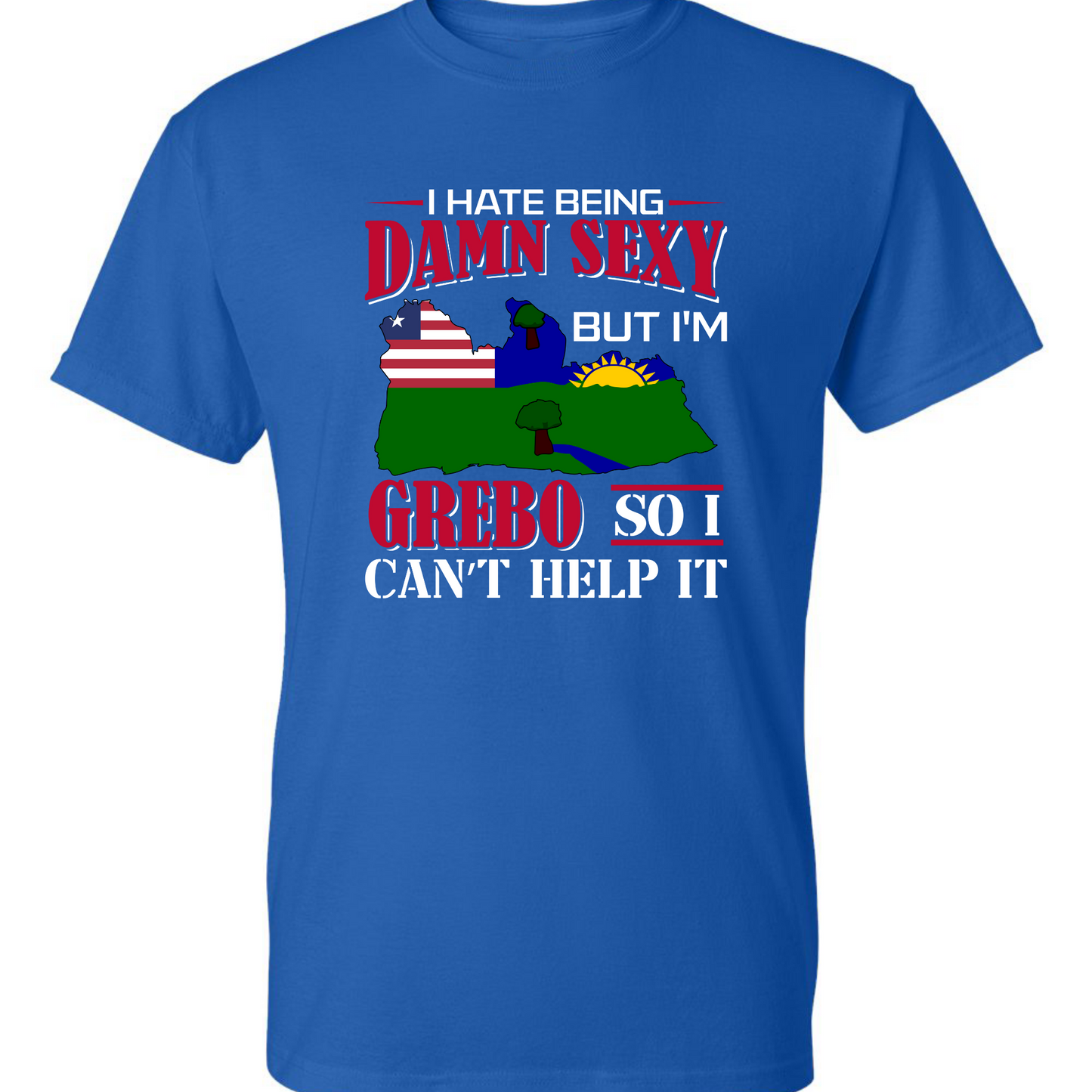 I Hate Being Damn Sexy But I'm -Blue T-Shirt